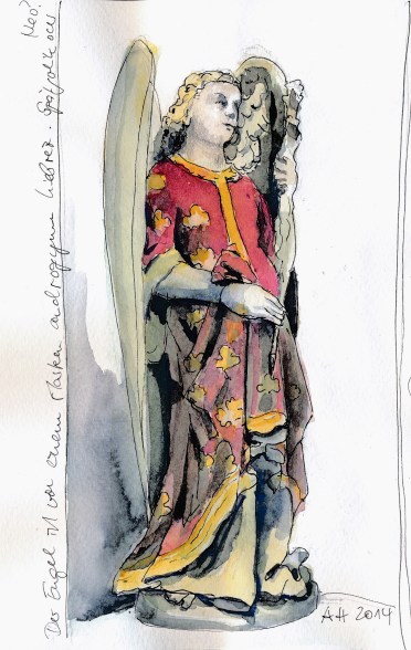 Steinerner Engel in Groß St.Martin, Köln